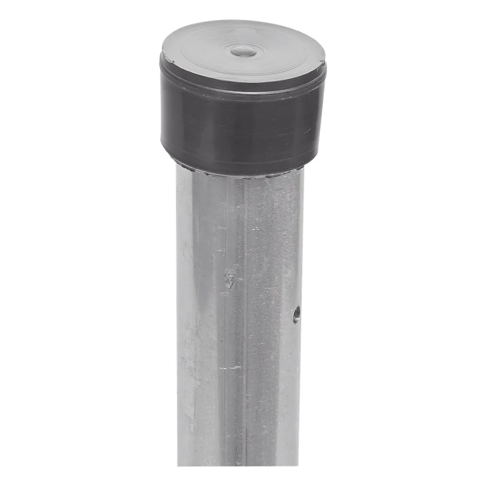 Poste de ESQUINA para Cerca Electrificada. Tubo Galvanizado cal. 18 de 1" Diam. y 0.8m Alto con Tapón, ideal para 3 Aisladores – vista 2