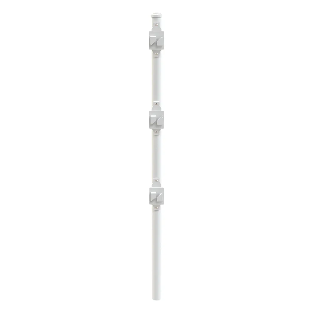 Poste de Paso Blanco de 0.75m para Cerca Electrificada. Tubo Galvanizado cal. 18 de 1"Diam. con Tapón y 3 Aisladores Instalados. – vista 2