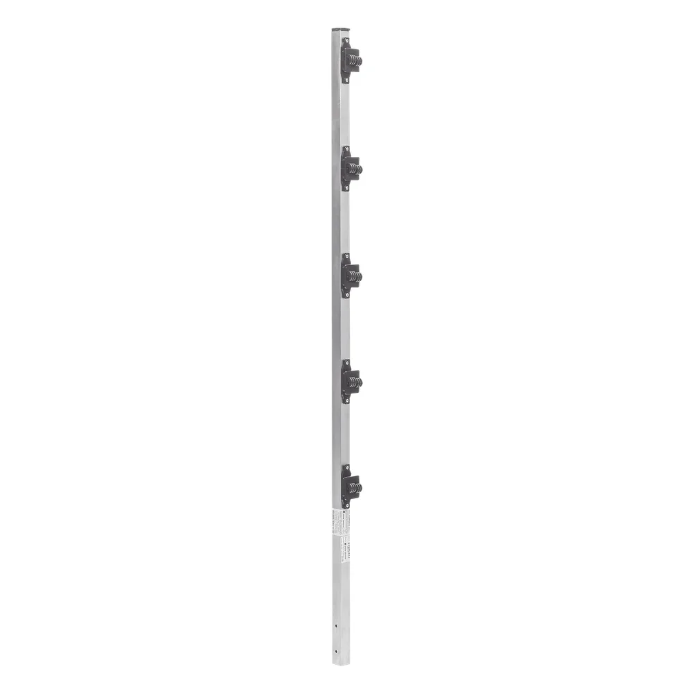 Poste de Paso de 1.2m para Cerca Electrificada de PTR Cuadrado de Aluminio de 1" de lado con 5 Aisladores Instalados. – vista 3
