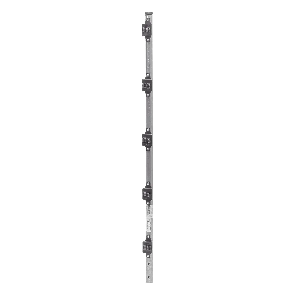Poste de Paso de 1m para Cerca Electrificada de Tubo Galvanizado cal. 18 de 1"Diam. con 5 Aisladores Instalados.
