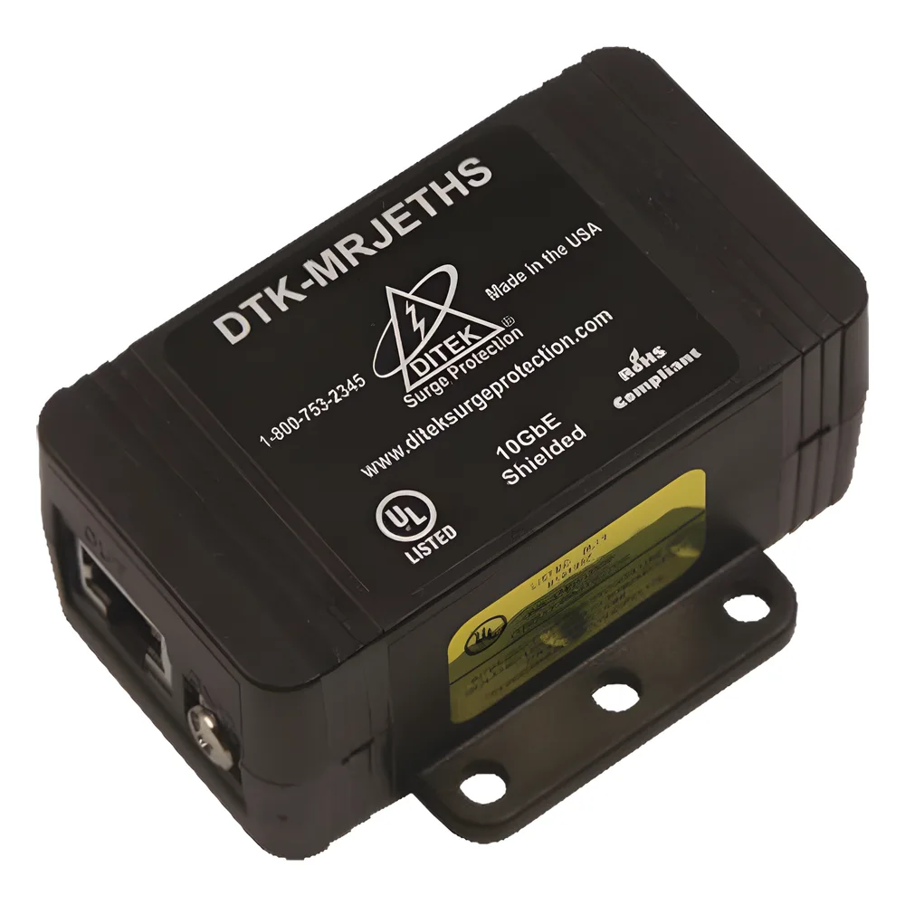 Protector de un solo canal 10GbE para sistemas de CCTV , Ideal para protección de cableado categoría CAT5e, CAT6 y CAT6A.
