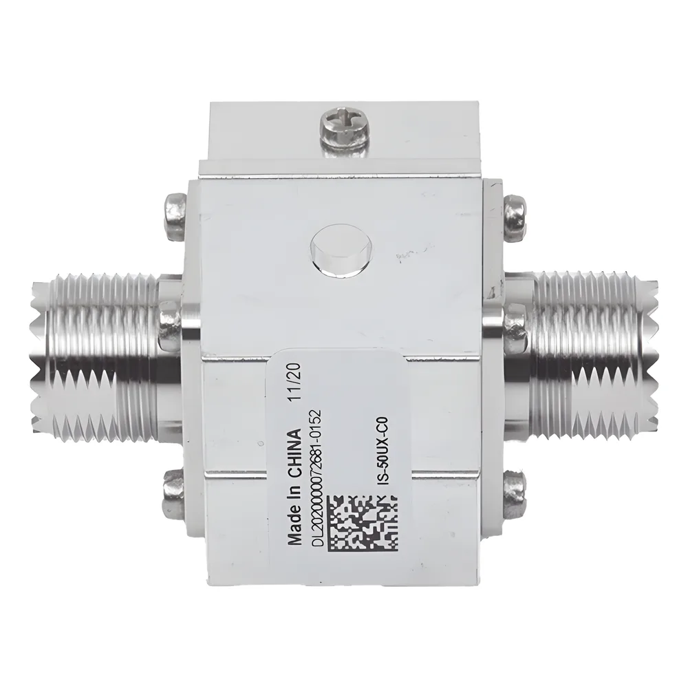 Protector RF Coaxial Contra Descargas Atmosféricas Para 1.5 a 700 MHz Con Ceja Lateral y Conectores UHF Hembra