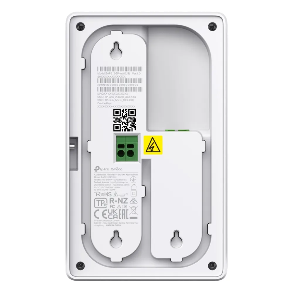 Punto de Acceso GPON Omada / WiFi 6 AX1800 / 1 puerto GPON / 1 Puerto FXS / 2 Puertos 10/100/1000 RJ45 / Mesh Omada / Configuración por Controlador o Stand-Alone / Para Montaje en Pared – vista 4