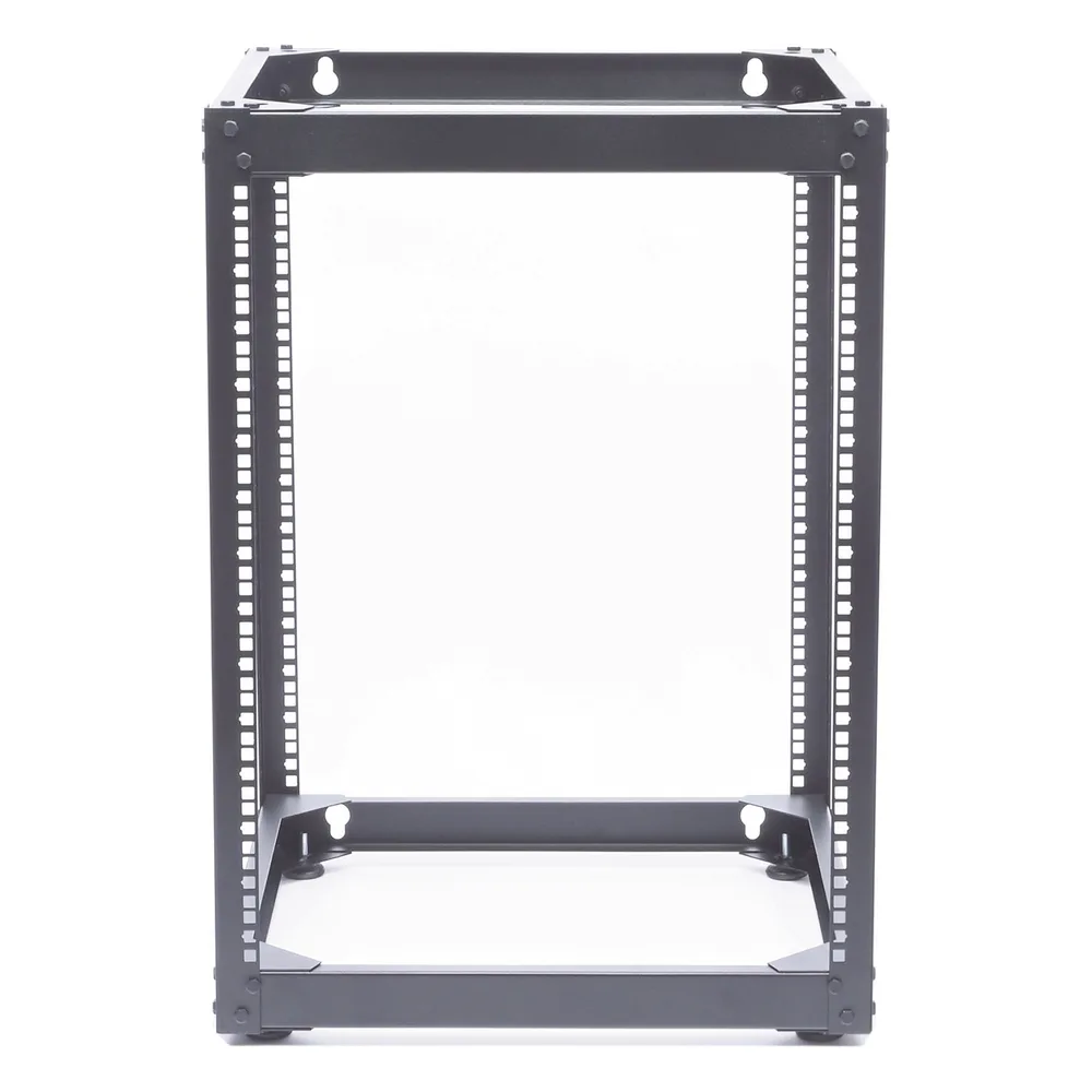 Rack Abierto de 4 Postes Instalación Pared o Piso de 14 Unidades, Ideal para Equipo de Audio!