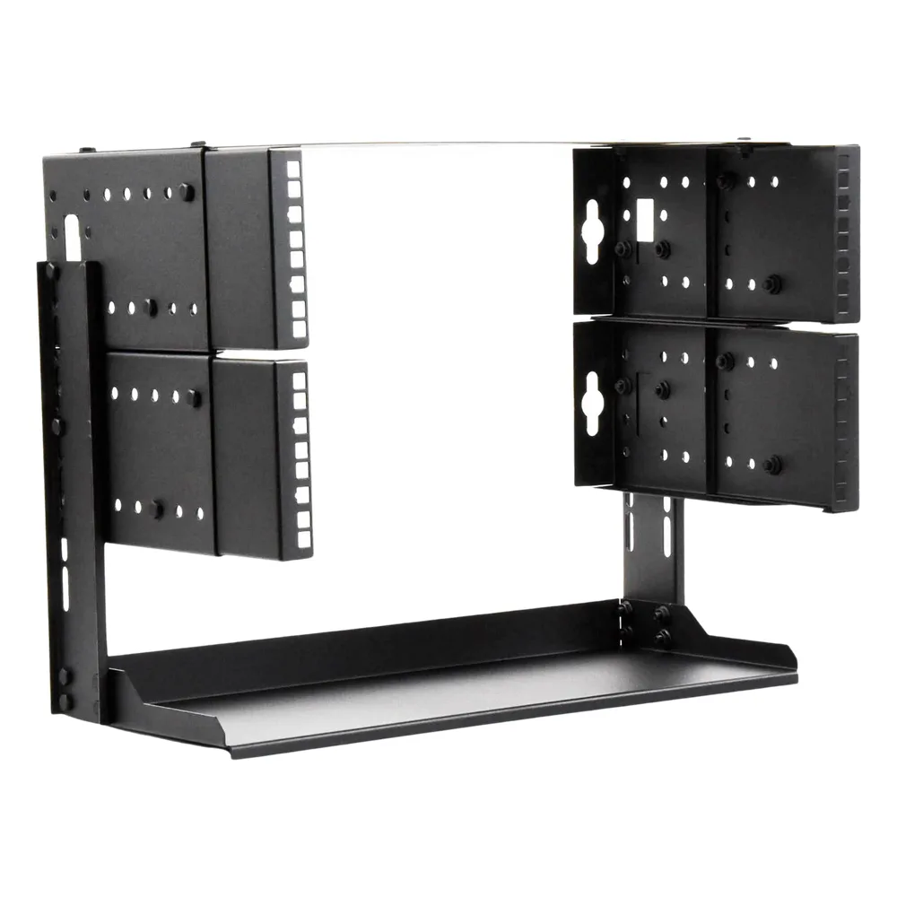 Rack Abierto de montaje en Pared, de 19in, 5 Unidades de rack, Profundidad Ajustable (8" a 12") con Charola de Uso Múltiple. – vista 5