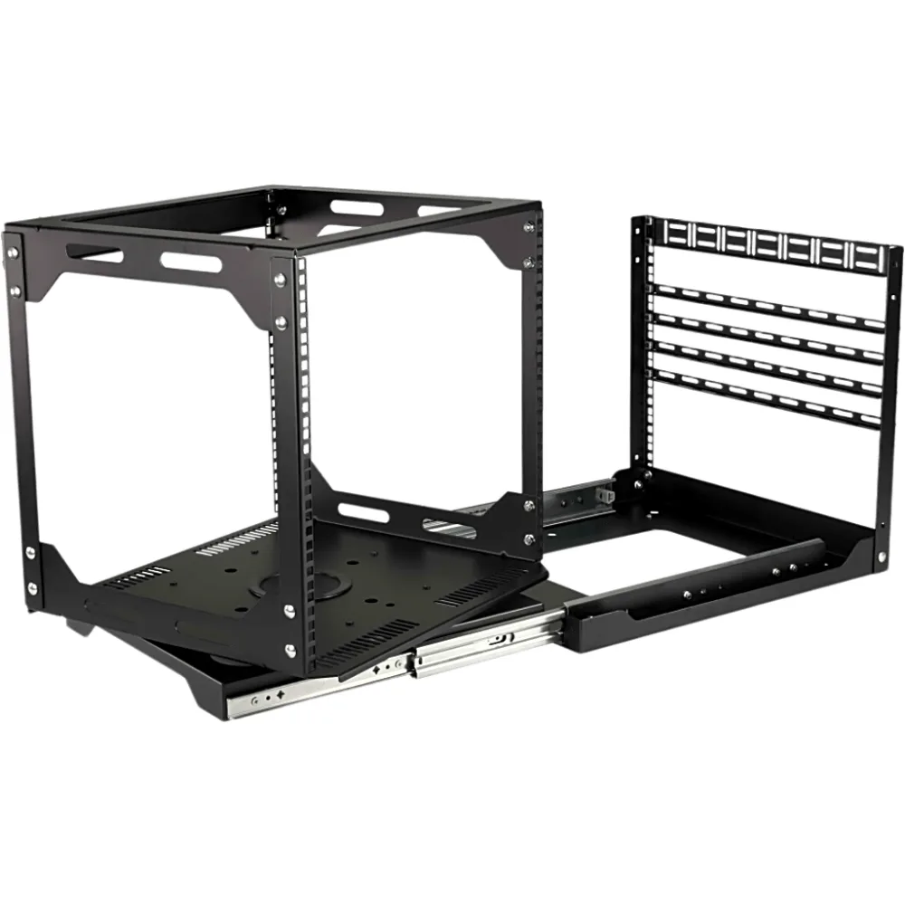 Rack Abierto Deslizante y Giratorio / 12U / Rotación 360° / Carga 68 kg (150 lbs) / Norma EIA/ECA-310-E / Gestión de Cables – vista 2