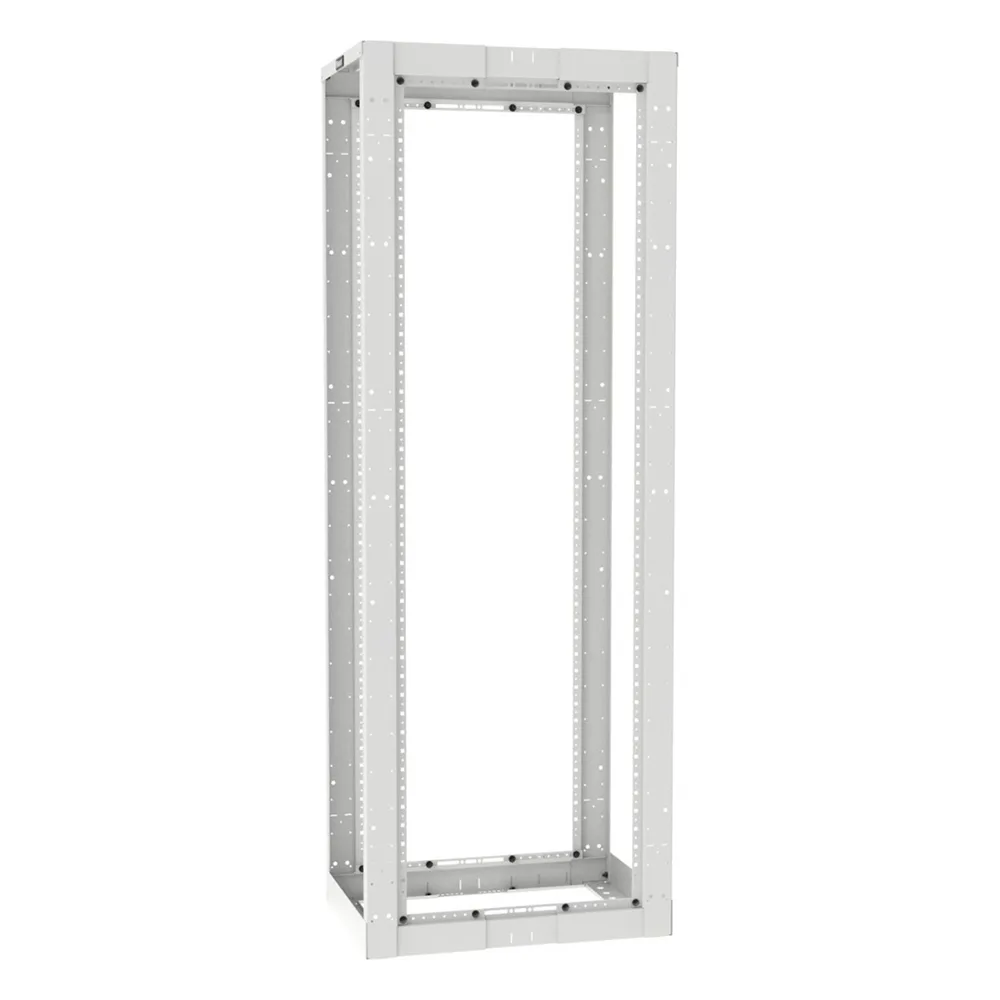 Rack de Cuatro Postes Estándar de 19", Rieles Roscados #12-24, Profundidad Ajustable de 23 a 42 in, 45 Unidades de Rack, Color Blanco – vista 2