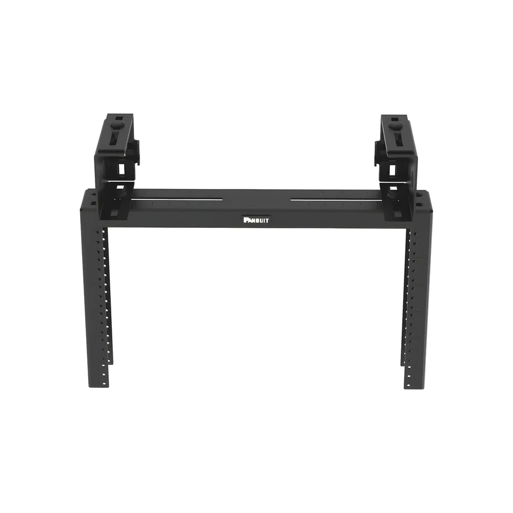 Rack de Distribución Aéreo de 2 Postes PanZone®, Rieles Roscados #12-24, de 6 UR, Color Negro – vista 2