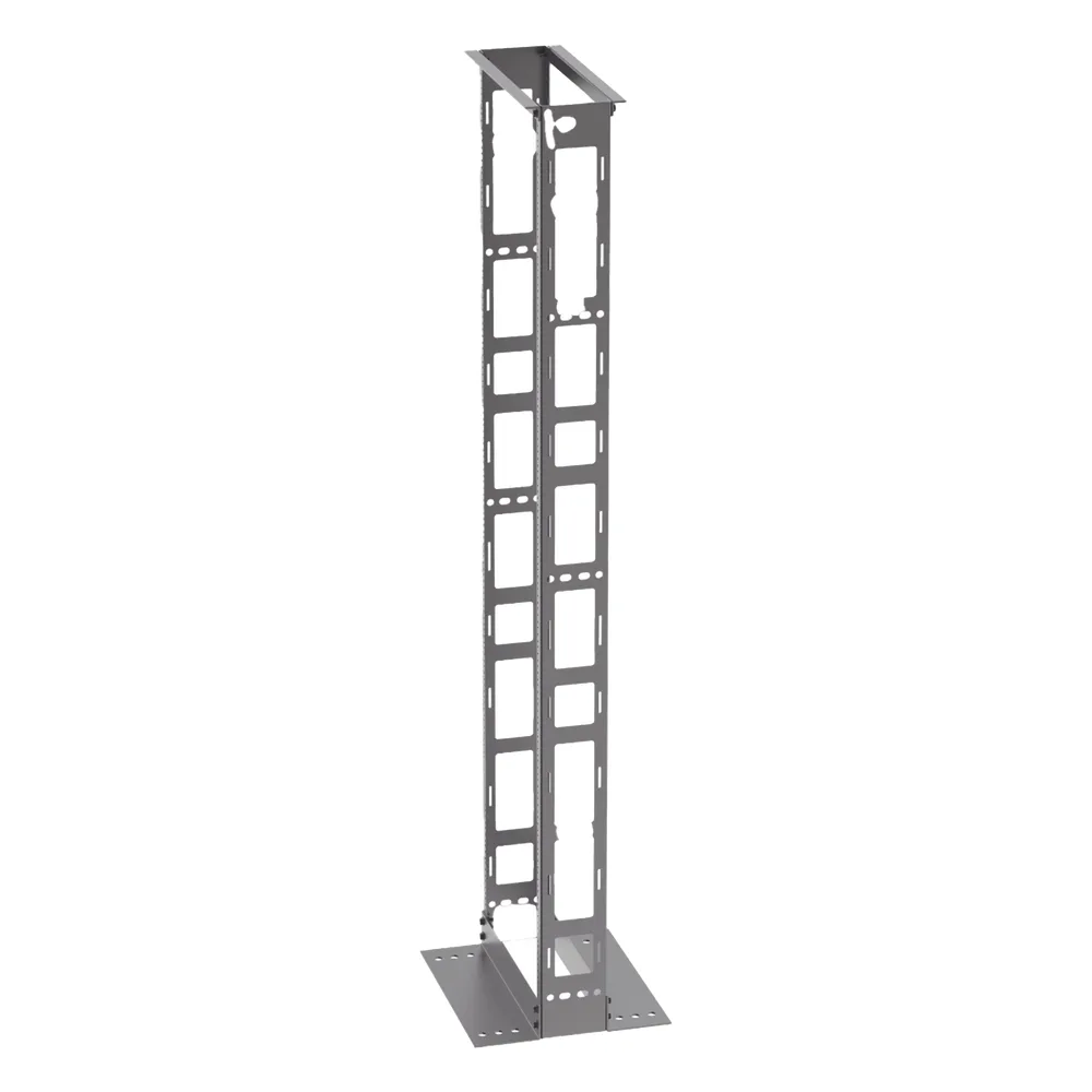 Rack de Dos Postes Estándar de 19 in, Rieles Numerados y Roscados #12-24, 6 in de Profundidad, Fabricado en Acero, 45 Unidades de Rack, Color Negro – vista 3