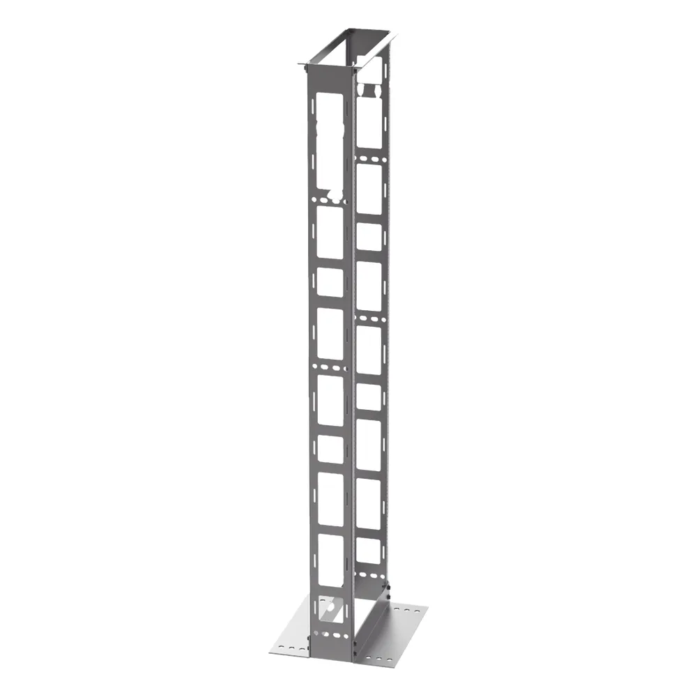 Rack de Dos Postes Estándar de 19 in, Rieles Numerados y Roscados #12-24, 6 in de Profundidad, Fabricado en Acero, 45 Unidades de Rack, Color Negro – vista 4