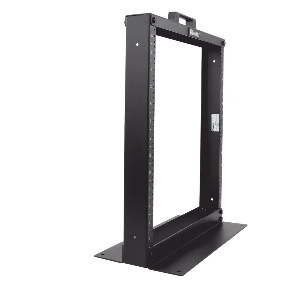 Rack de Dos Postes Estándar de 19 in, Rieles Numerados y Roscados #12-24, Fabricado en Aluminio, 13 Unidades de Rack, Color Negro – vista 2