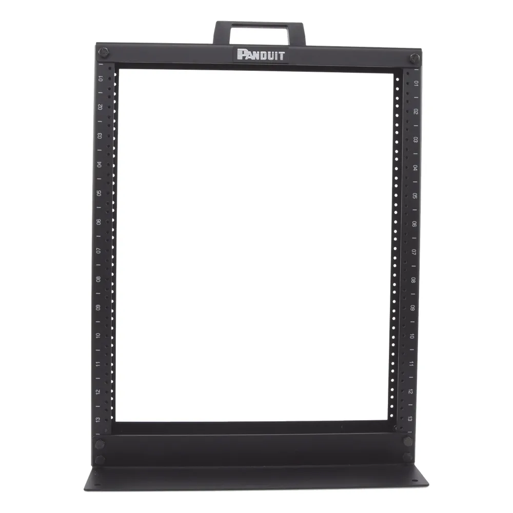 Rack de Dos Postes Estándar de 19 in, Rieles Numerados y Roscados #12-24, Fabricado en Aluminio, 13 Unidades de Rack, Color Negro – vista 3