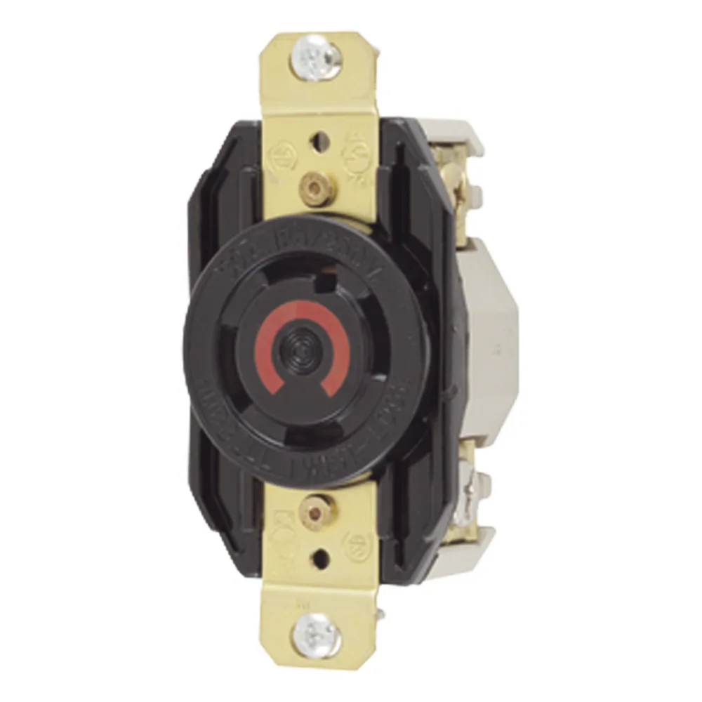 Receptáculo con Bloqueo de Media Vuelta Industrial 30 a 125/250 V CA / 3 Polos 4 Hilos / Nema L14-30R.