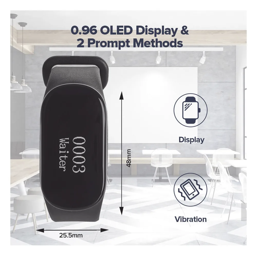 Reloj Buscador TD112 IPX7 / Resistente al Agua / Pantalla OLED / 180mAh / 48 Horas Standby / 80-100m Distancia de Recepción / Compatible con 50 Botones TD009 y T114 / 7 Idiomas / Almacenamiento de 10 Mensajes – vista 3