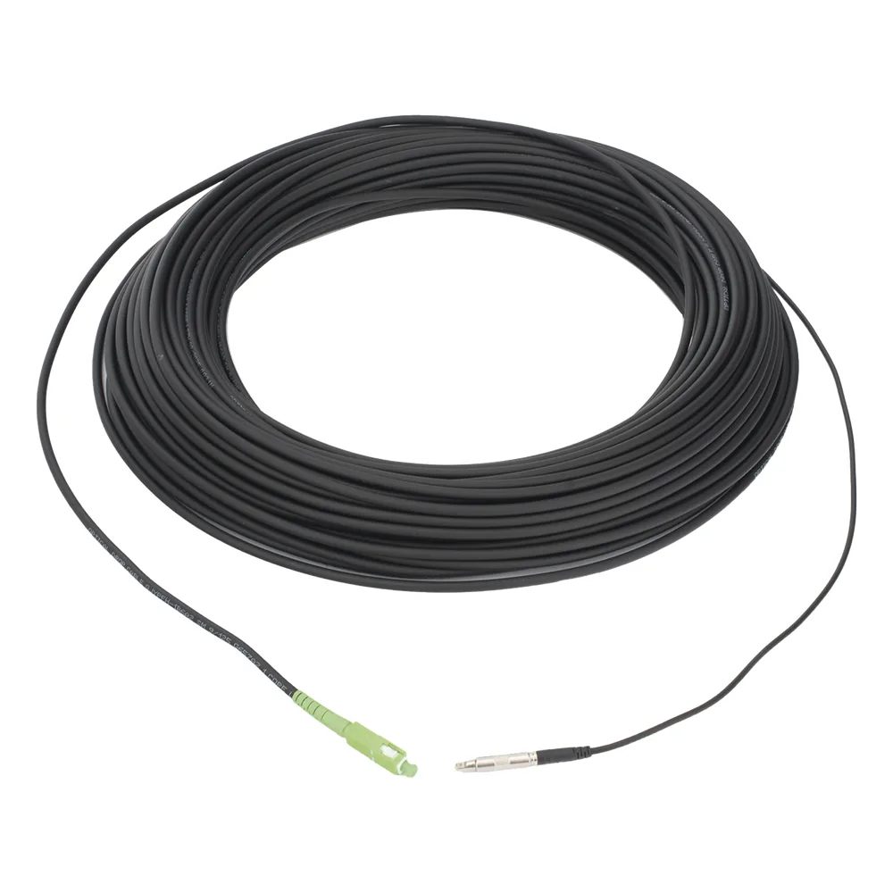 Rollo de Fibra Óptica Drop Redonda G657A2 Monomodo Simplex de 100 Metros (328.08 Pies) con Conectores SC/APC-SC/APC para Instalaciones Aéreas, Subterráneas o a la Intemperie