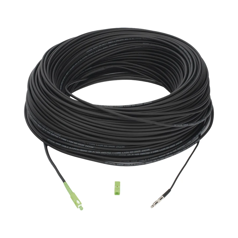 Rollo de Fibra Óptica Drop Redonda G657A2 Monomodo Simplex de 150 Metros (492.13 Pies) con Conectores SC/APC-SC/APC para Instalaciones Aéreas, Subterráneas o a la Intemperie – vista 4