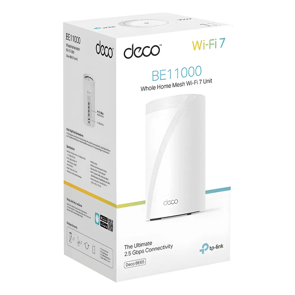 Router Inalámbrico MESH Interior para Hogar / Triple Banda Wi-Fi 7 BE9300 Mbps / 2 Puerto 2.5 Gigabit WAN/LAN / 4 Antenas Internas / Operación Multi-Link MLO / Administración Mediante la App Deco (iOS, Android) / HomeShield – vista 3