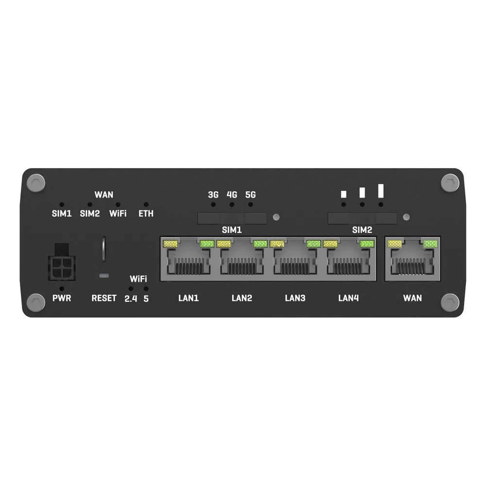 Router Industrial 5G 3.3Gbps, Doble SIM , Doble banda 802.3ac Wave2 – vista 2