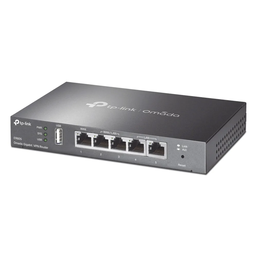 Router Omada VPN / SDN Multi-WAN Gigabit / 1 Puerto WAN Gigabit / 2 Puertos LAN Gigabit / 2 Puertos configurables LAN/WAN / 150,000 Sesiones Concurrentes / Administración Centralizada OMADA o Stand-Alone / 1 Puerto USB 2.0 – vista 2