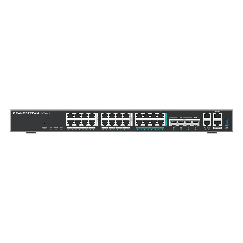 Router Todo-en-Uno GCC6021 con PBX de 50 Extensiones + Firewall + VPN + Switch de 16 Puertos GbE + 4x SFP+ 10 GbE y 8x 2.5 GbE / Gestión en la Nube con GDMS – vista 4
