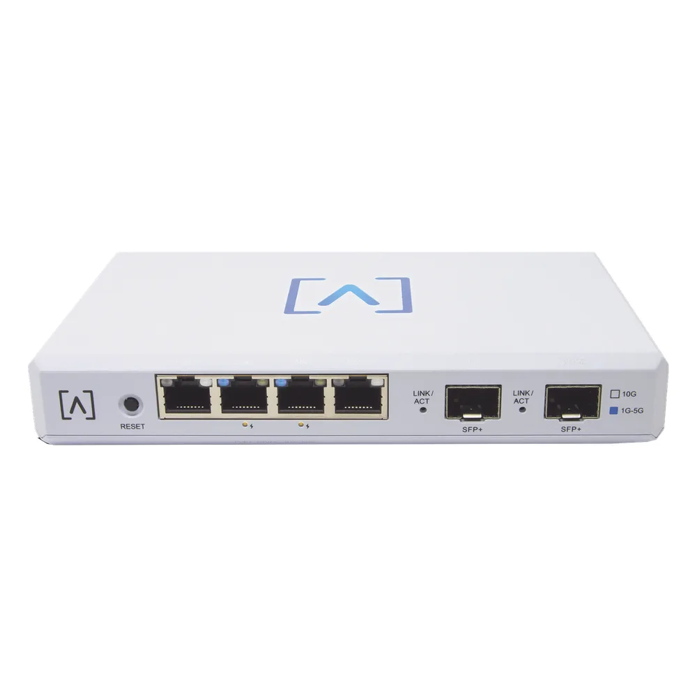 Router VPN / 4 puertos 10/100/1000/2500 Gbps (2 puertos PoE af/at) / 2 puertos SFP+ 10Gbps / Filtrado Avanzado DPI: Bloqueo de Contenido / Administración nube gratuita / Soporta UPnP – vista 2