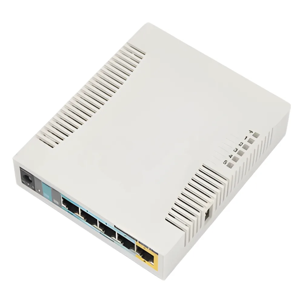 RouterBoard, 5 Puertos Fast, 1 Puerto USB, WiFi 2.4 GHz 802.11 b/g/n, Gran Cobertura con Antena 2.5 dbi, hasta 1 Watt de Potencia