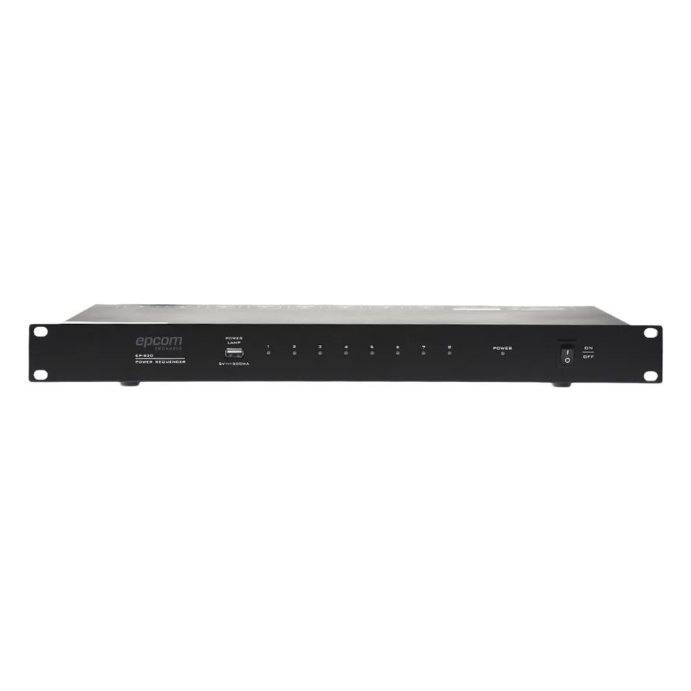 Secuenciador de Potencia | 8 Salidas | Delay de activación de 1 segundo | Recomendado para rack de amplificación, Videowall, o equipos de alta potencia.