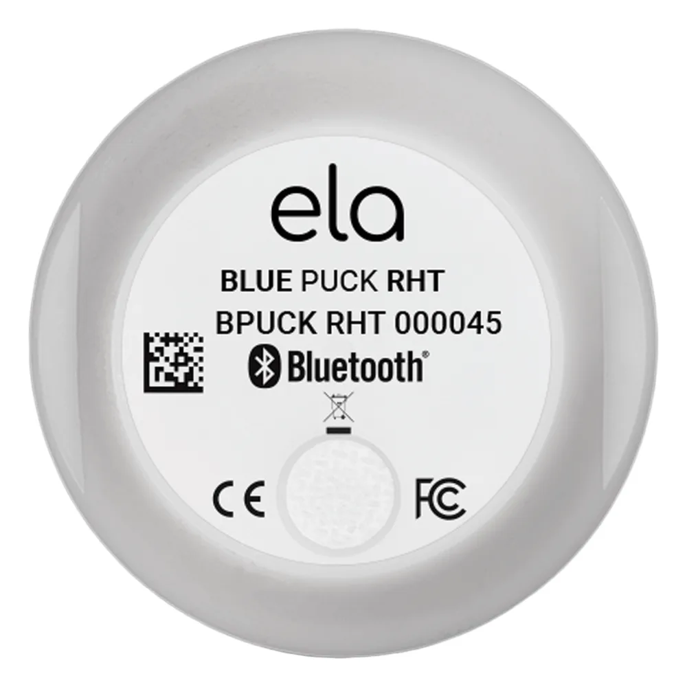 Sensor BLE de Temperatura y Humedad BLUEPUCK RHT — IP65, Alcance 500m, Batería 18 Años, Compatible Teltonika/Ruptela/TopFly
