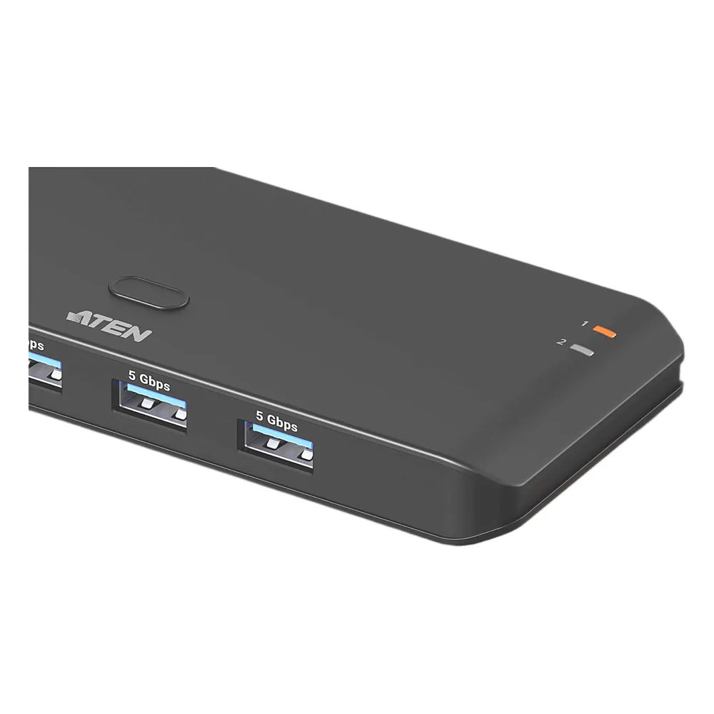 Sharing Switch USB 3.2 Gen 1 Essentials | 2 x 4 Puertos | 5 Gbps | InstaSync | Boton Integrado | Selector Remoto | Diseño Compacto – vista 4
