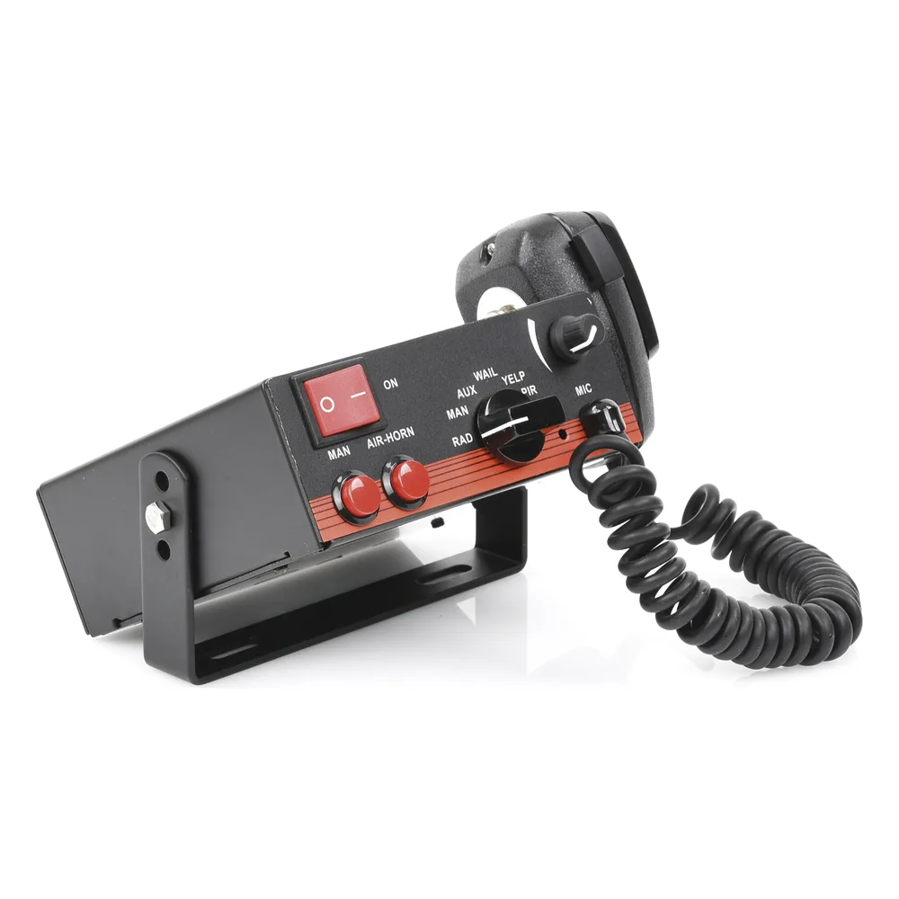 Sirena Vehicular de 100W de Potencia, Con Switch Giratorio de 6 posiciones, Micrófono de Uso Rudo e Interconexión a Radio – vista 3