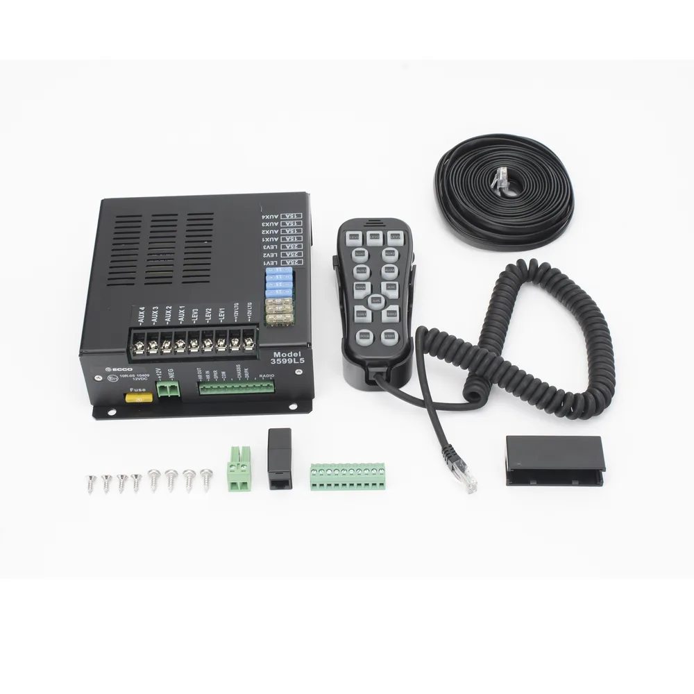 Sirena Vehicular H2 Covert de 200W de Potencia, Con Controlador Unimando de 14 Botones Para Control de Tonos, 7 Salidas Auxiliares y Micrófono – vista 5