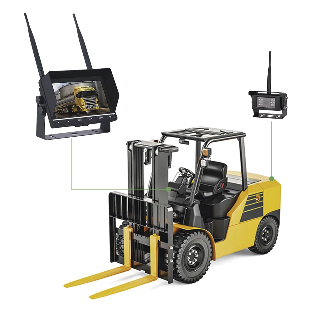 Sistema Profesional Inalámbrico de Cámara de Reversa Infrarroja y Monitor de 7" para Vehículos de Trabajo y Montacargas – vista 5