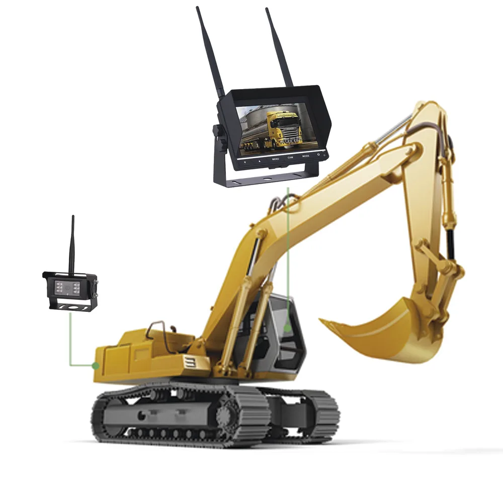 Sistema Profesional Inalámbrico de Cámara de Reversa Infrarroja y Monitor de 7" para Vehículos de Trabajo y Montacargas – vista 8