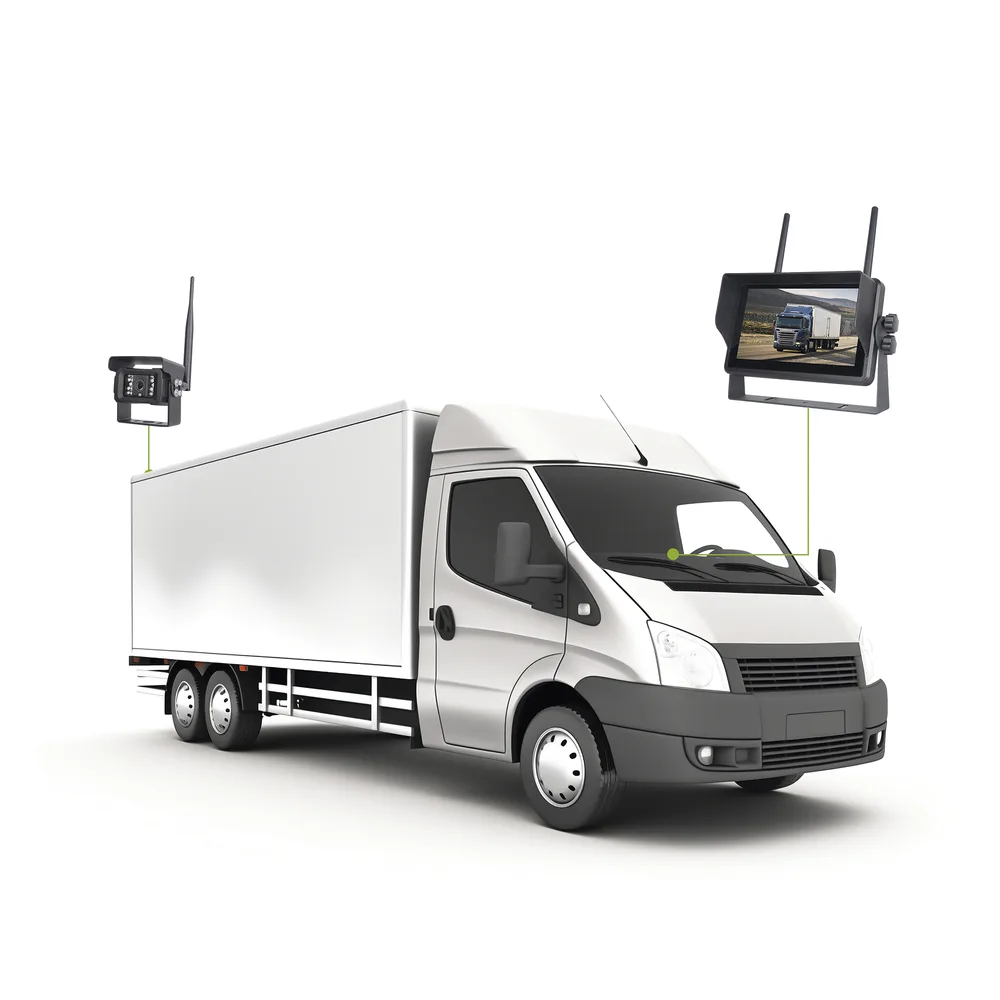 Sistema Profesional Inalámbrico de Cámara de Reversa Infrarroja y Monitor Touch de 7" para Vehículos de Trabajo y Montacargas – vista 11