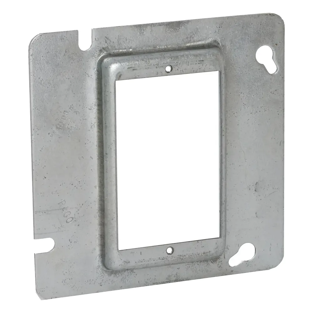 Sobretapa Cuadrada Galvanizada  de 4 11-16", realce de 1/2".