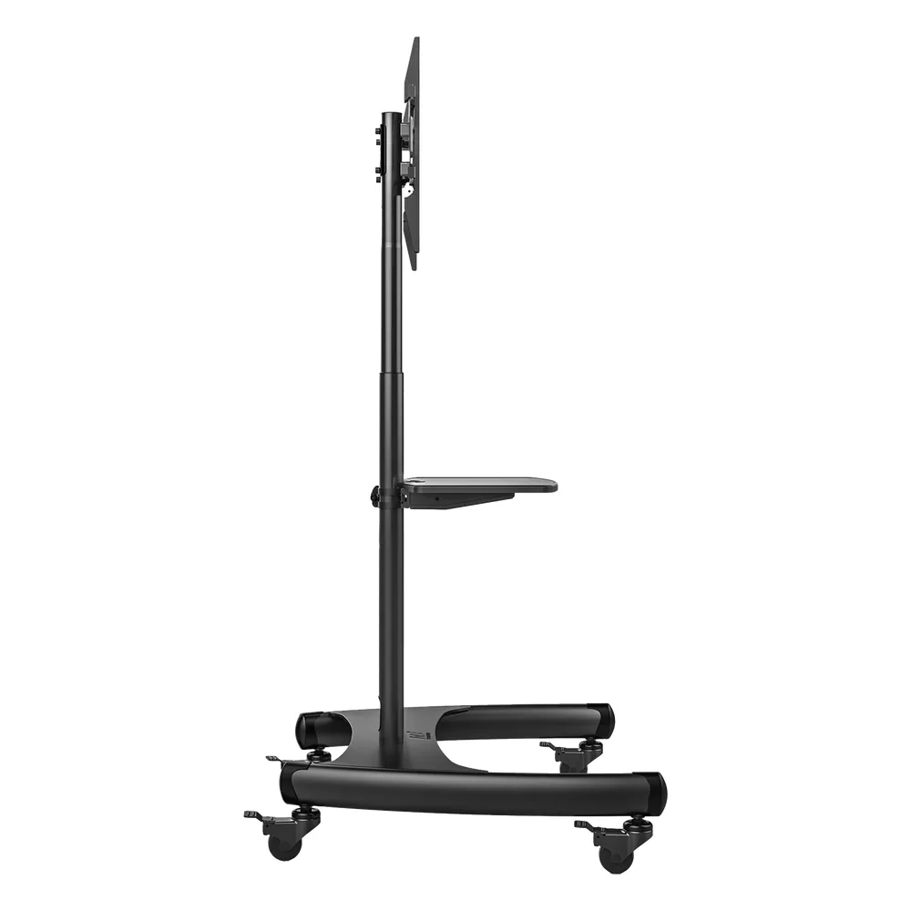 Soporte de Pantalla con Ruedas AVA1500601PNB / Compatible con Monitores de 32" a 75" / VESA 200x200 a 600x400 mm / Carga 45.5 kg (100 lbs) / Altura Ajustable 1120-1520 mm / Base para Accesorios / 4 Ruedas 360° – vista 5