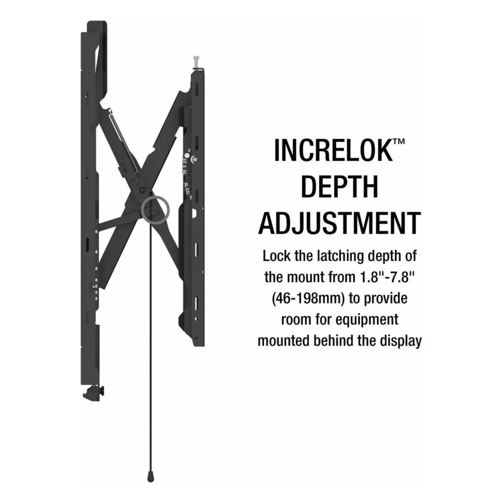 Soporte de Pared Universal Scissor SmartMount para Pantallas desde 49" hasta 120" / Extensión 12.8" (325 mm) / Carga Máxima 250 lb (113.4 kg) / Ajuste Post-Instalación / Hook-and-Hang / IncreLok – vista 4