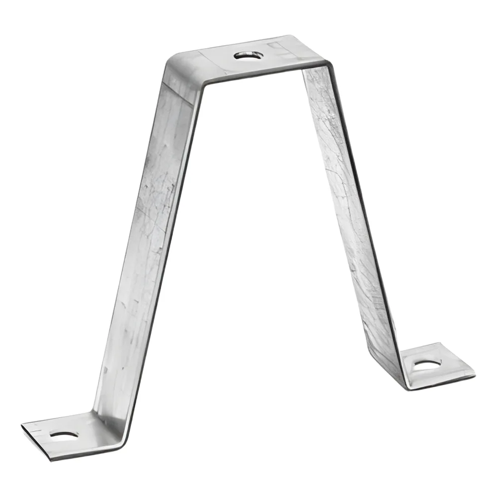 Soporte doble para sujetador universal, ideal para instalación en techo, con acabado Electro Zinc para varilla de 1/4 y 5/16