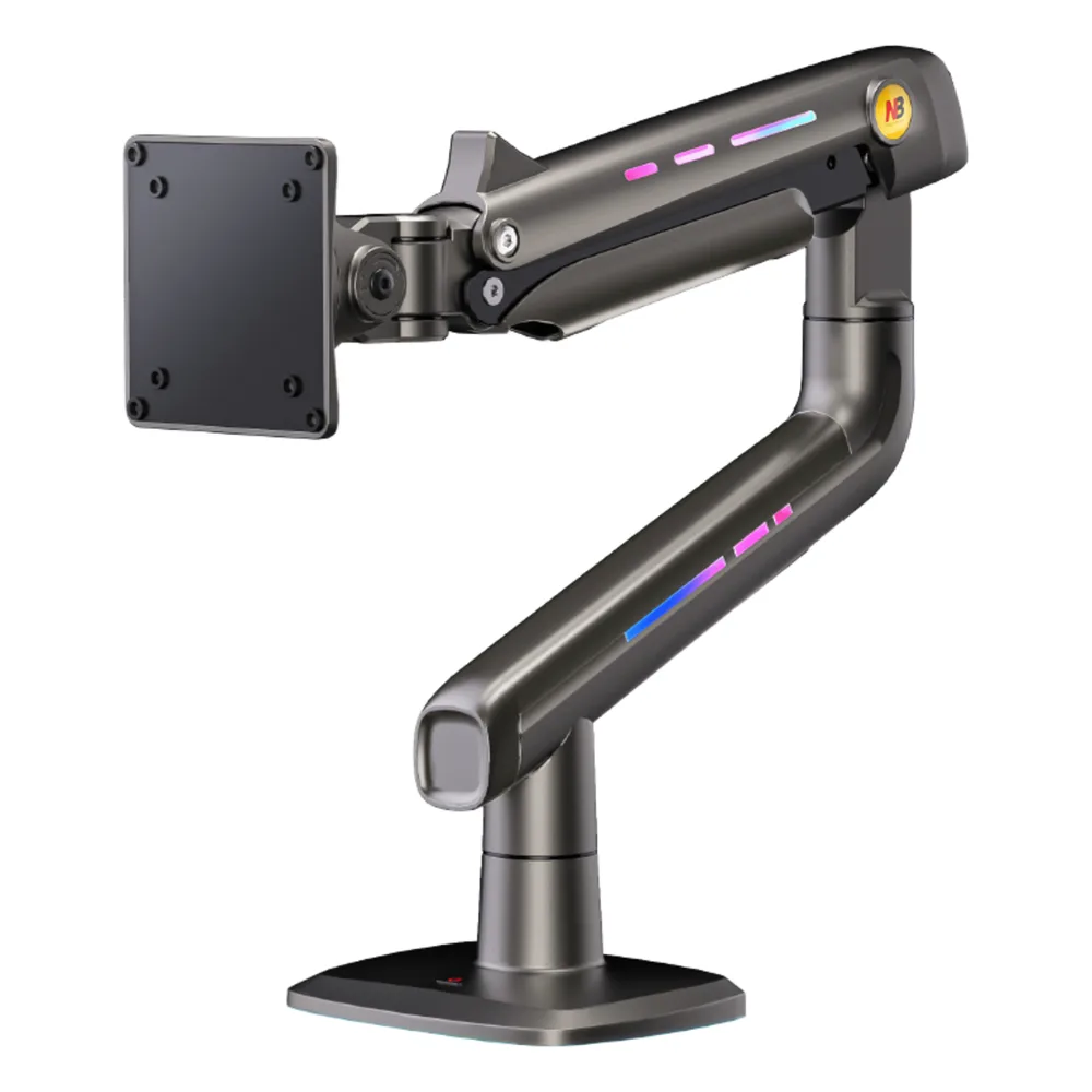 Soporte Mecánico Gaming NB F5 / Monitores de 32" a 60" / VESA 75x75 y 100x100 mm / Carga 2-20 kg (4.4-44 lbs) / Iluminación RGB / Sistema de Resorte de Alta Precisión