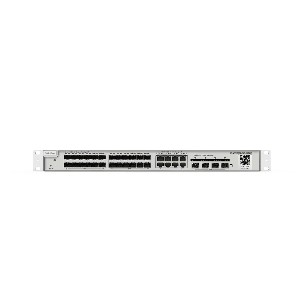 Switch administrable Capa 2+ Plus, 24 puertos SFP con 8 puertos Ethernet Gigabit y 4 SFP+ gestión en la nube – vista 3