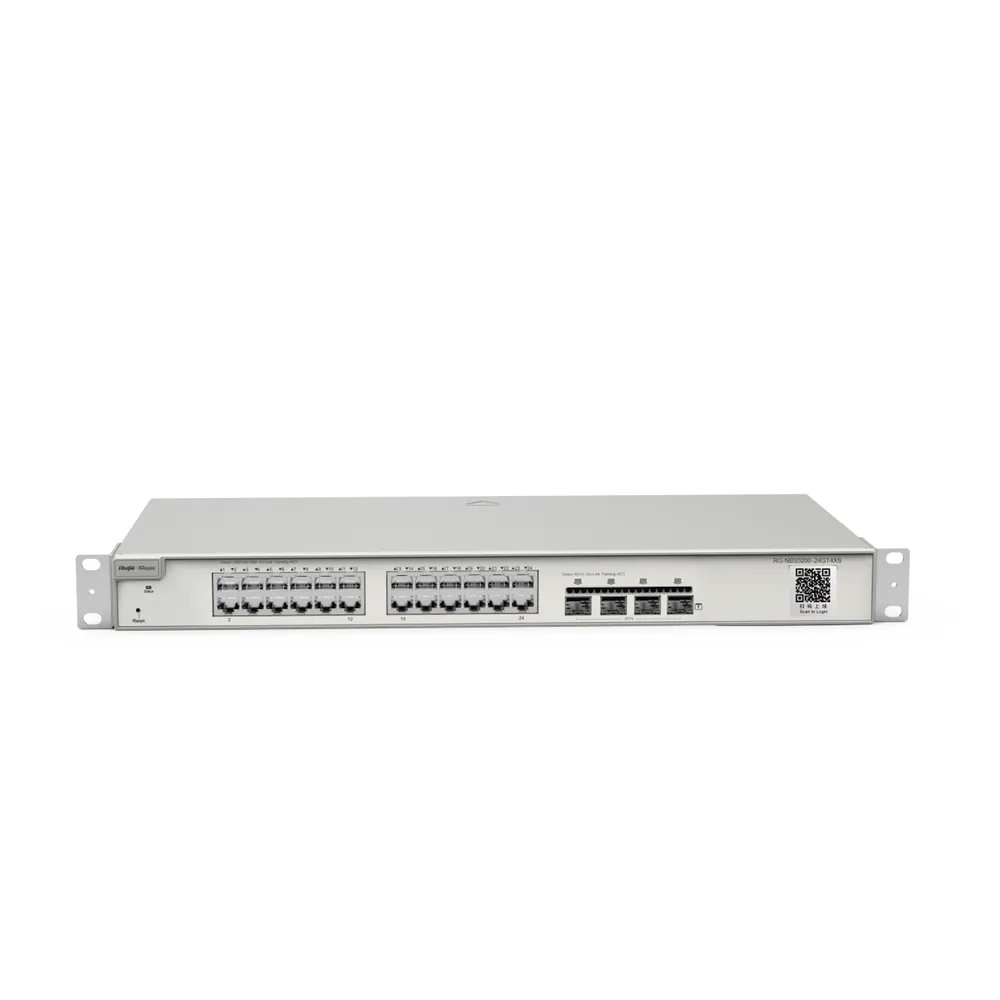 Switch Administrable Capa 3 con 24 puertos Gigabit + 4 SFP+ para fibra 10Gb, gestión gratuita desde la nube