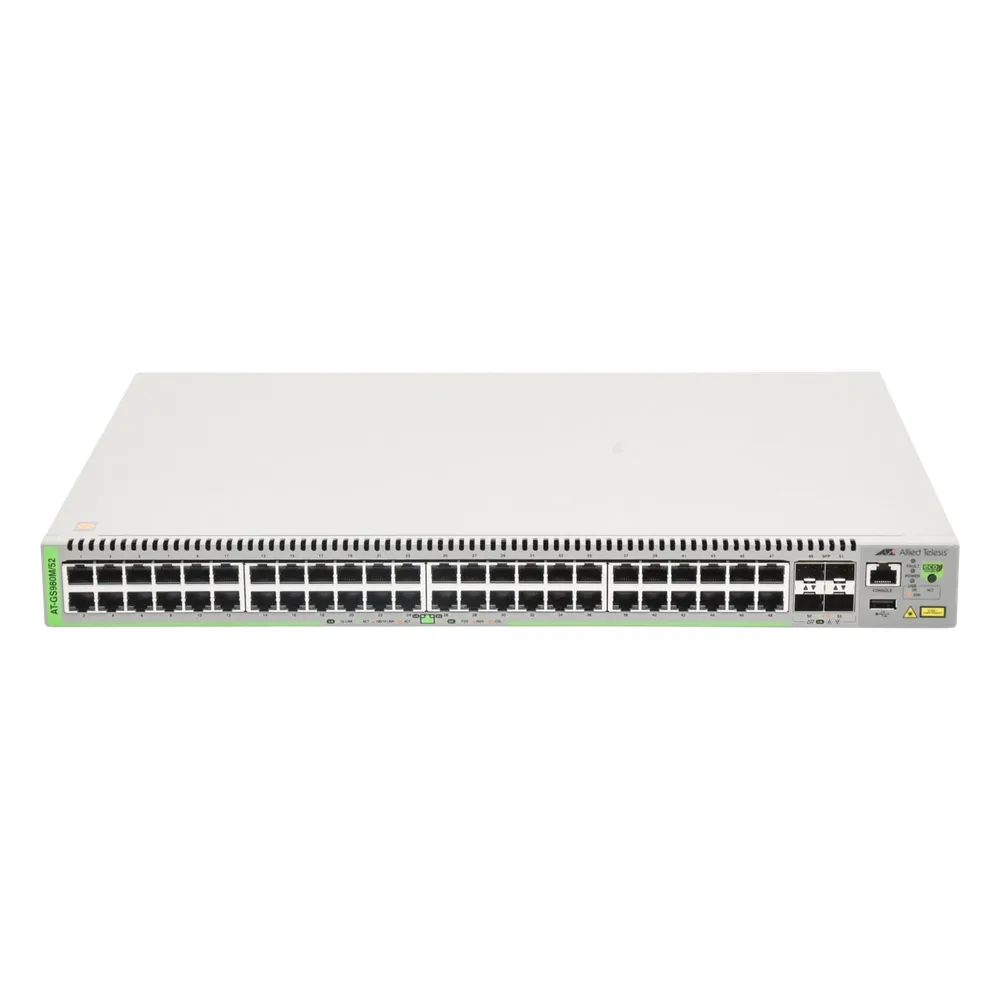 Switch Administrable CentreCOM GS980M, Capa 3 de 48 puertos 10/100/1000Mbps + 4 SFP Gigabit – vista 3