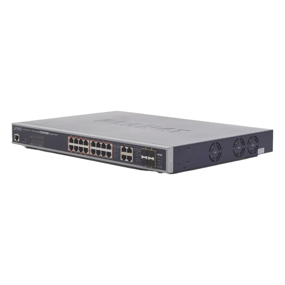 Switch administrable L2, 16 puertos 10/100/1000T Ultra PoE + 4 puertos Gigabit Combo TP/SFP – vista 2