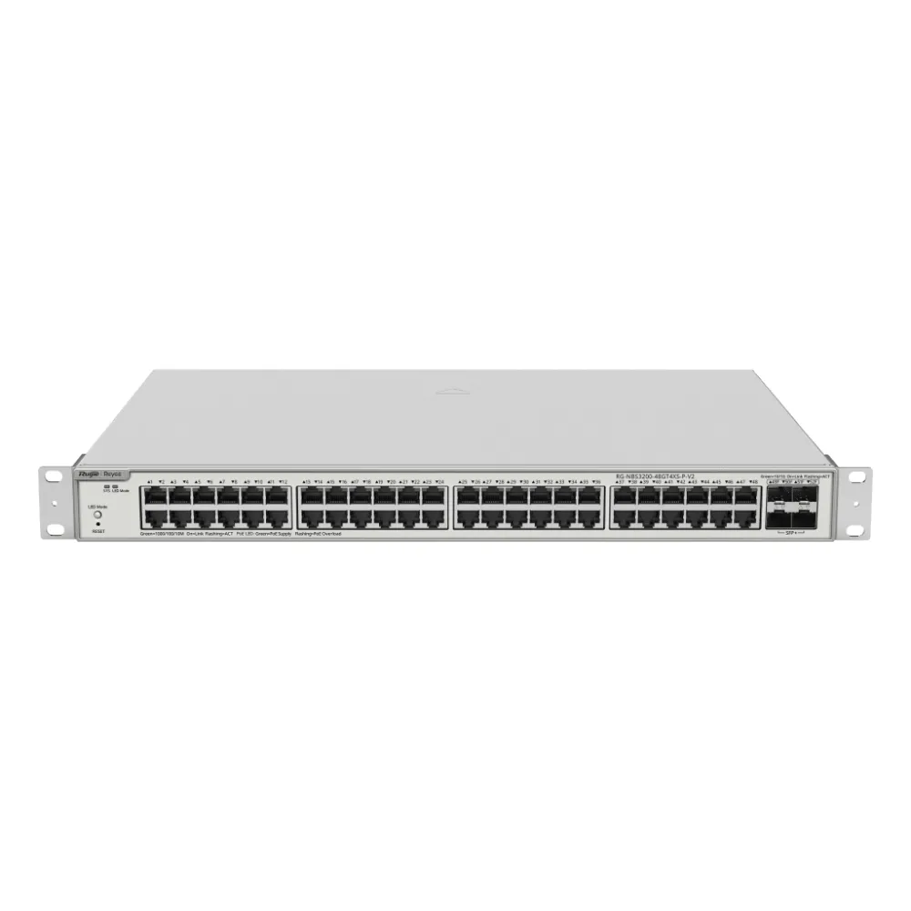 Switch Administrable PoE Capa 2+ Plus, con 48 puertos Gigabit PoE 802.3af/at + 4 SFP+ para fibra 10Gb, gestión gratuita desde la nube, 370w – vista 2