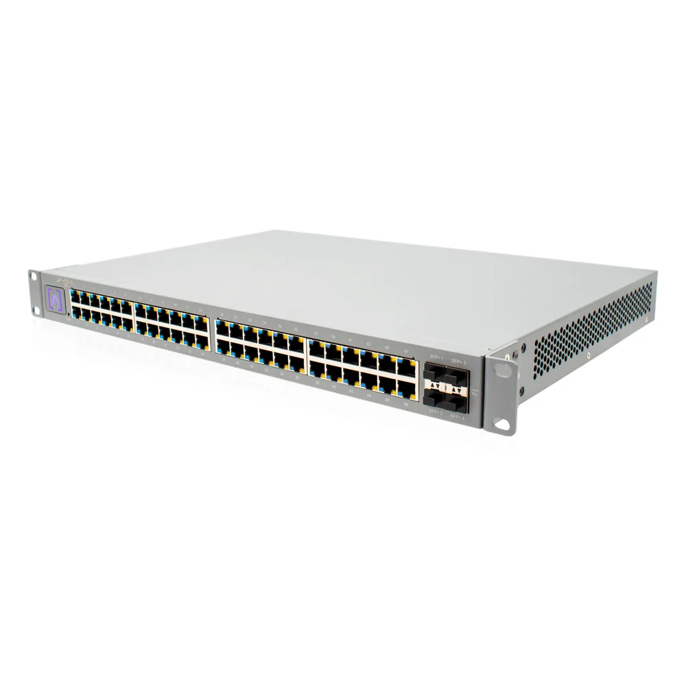 Switch Administrado 48 Puertos PoE+ / 740W PoE Budget / 16 Puertos 2.5 Gbps + 32 Puertos 1 Gbps / 4 Puertos SFP+ 10 Gbps / Bluetooth Setup / Cloud Management / VLAN Stacking / Rackmontable – vista 2