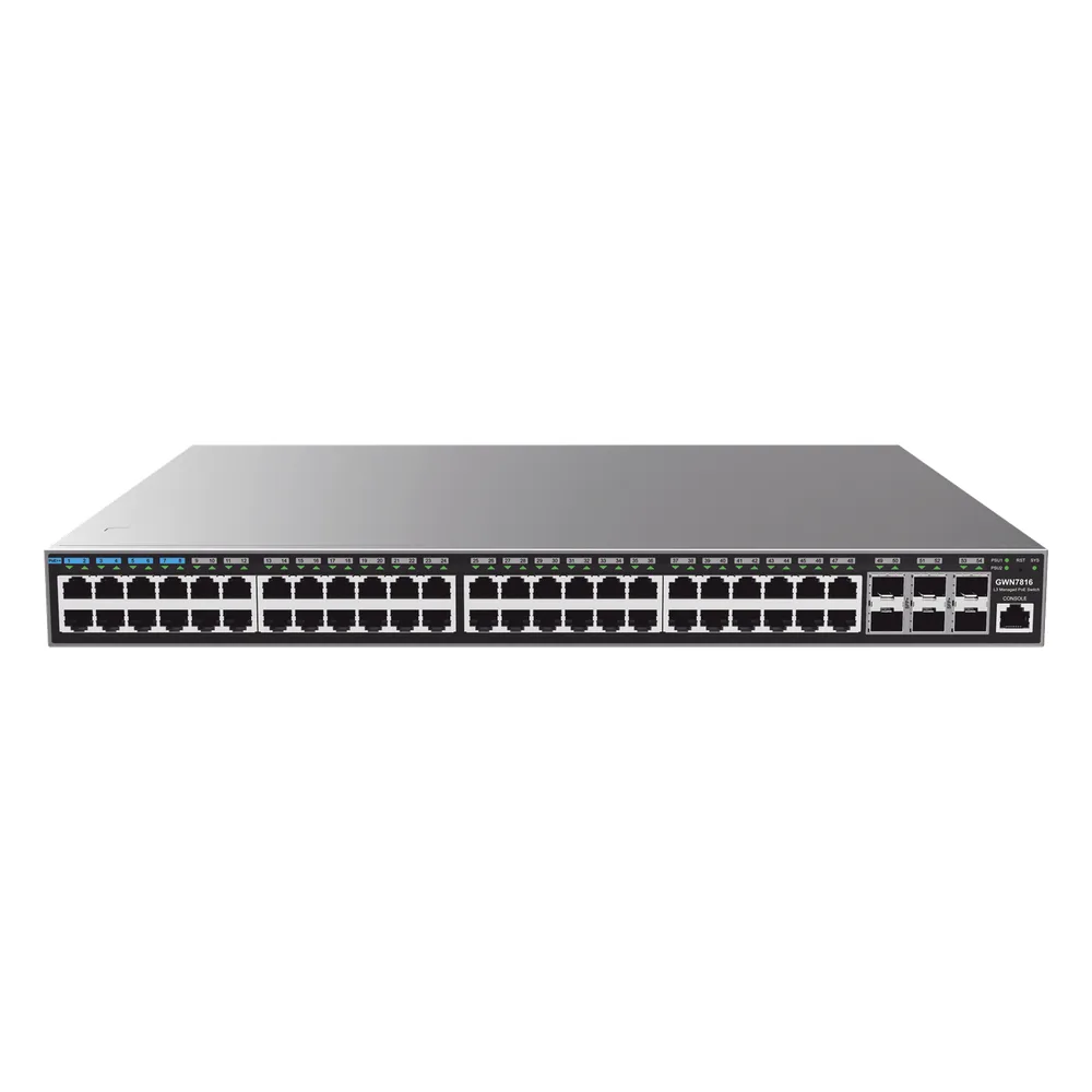 Switch Capa 3 Administrable / 48 puertos 10/100/1000 Mbps + 6 Puertos SFP+ de 10 Gigabits / Compatible con GWN Cloud. – vista 2