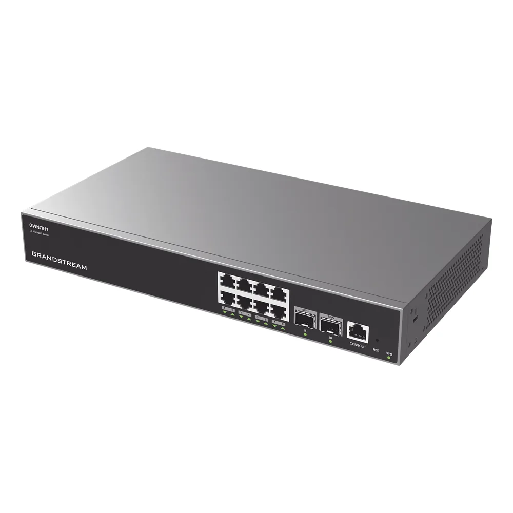 Switch Capa 3 Administrable / 8 puertos 10/100/1000 Mbps + 2 Puertos SFP+ 10 Gigabit / Compatible con GWN Cloud. – vista 2