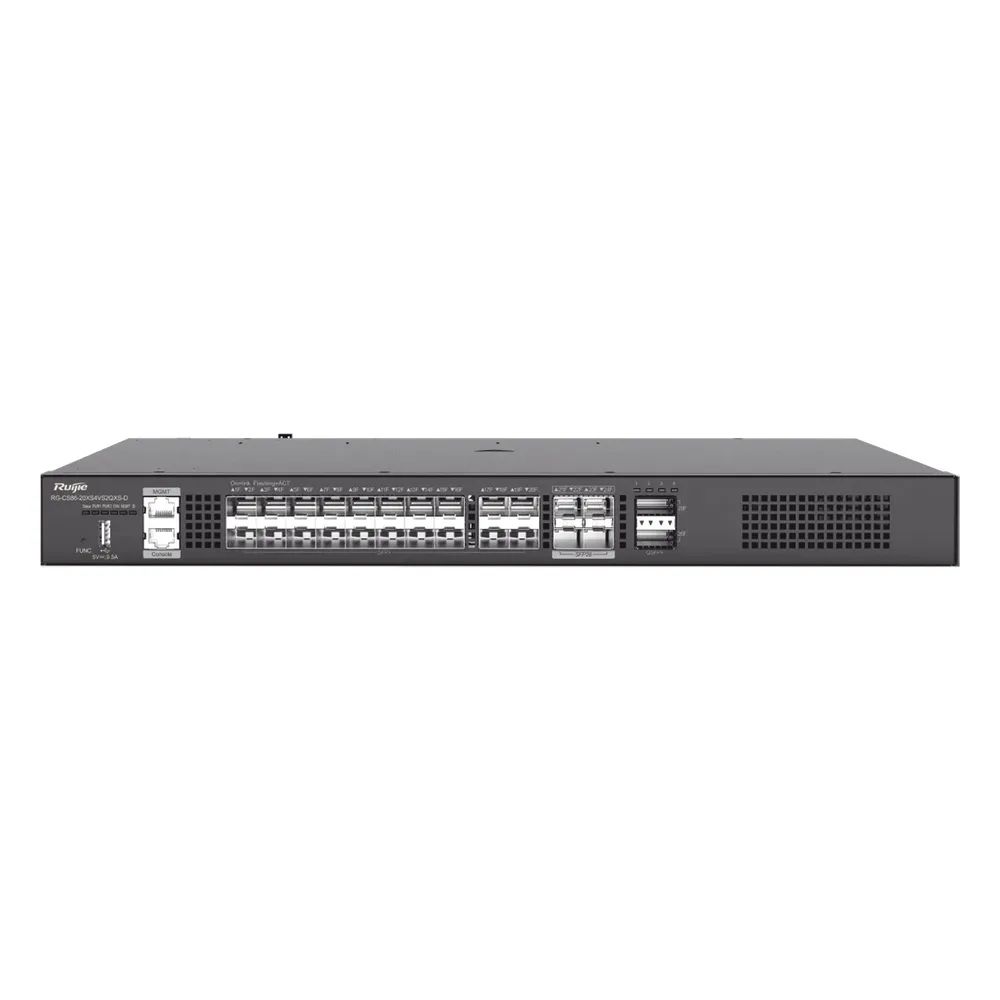 Switch Core Distribuidor para Fibra con 20 Puertos SFP+ (10G), 4 Puertos SFP28 (25G) y 2 Puertos QSFP+ (40G) (No Incluye Fuentes de Poder)