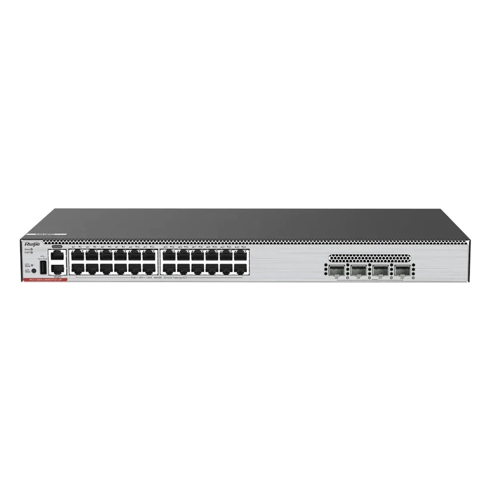 Switch Core PoE 802.3bt 370W Capa 3 Multi-Gigabit 24 puertos 5Gb/2.5Gb/1Gb/100M, 4 puertos fibra SFP28 25Gb – vista 2