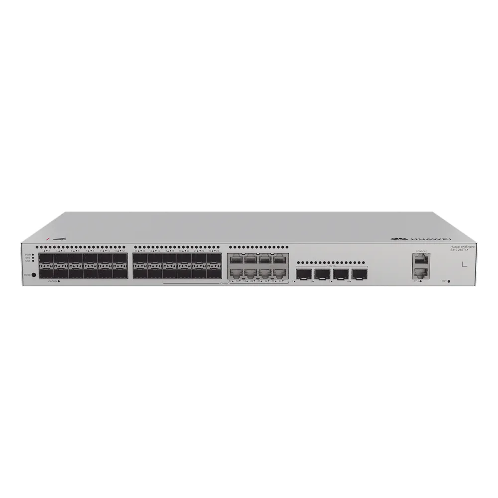 Switch de Distribución/Core Gigabit Administrable  Capa 3 / 24 puertos 1GE SFP ( Combo con 8 Puertos 10/100/1000 Mbps) / 4 Puertos 10GE SFP+ Uplink / ERPS / Rutas Estáticas / iStack / Administración Nube Gratis – vista 3